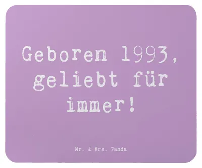 Produktbild von Mr. & Mrs. Panda Mauspad Spruch 1993 Geburtstag - Lavendeltraum - Geschenk, pc mousepad, Alter, computer, Glückwunsch, Happy Birthday, handgefertigt, Jubiläum, Geboren