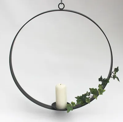 Produktbild von Kerzenhalter aus Metall Rund Durchmesser 50 cm Kerzenständer Hängeleuchter