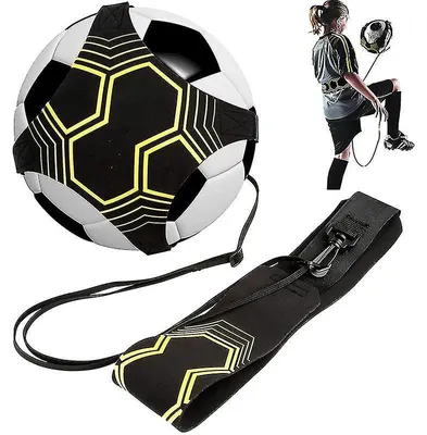 Produktbild von Elastisches Fußball Trainingsband in Gelb Schwarz Solo Trainer für Ballkontrolle verstellbar