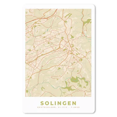 Produktbild von MuchoWow® Mauspad Mousepad Stadtplan - Solingen - Vintage - Stadtplan 18x27 cm - Mousepads - Maus Mat - Pad - Mausunterlage