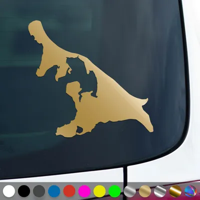 Produktbild von PantherPixel Usedom Aufkleber Insel Umriss Kontur Nordsee Sticker Auto Geschenkidee Farbe Gold