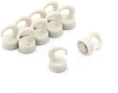 Produktbild von Kunststoff-Magnet-Haken - 10 Stück - 1 kg Zugkraft - weiß