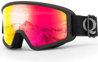 Image de Qunature White Adult Ski Goggles - Black