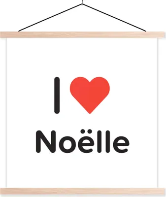 Produktbild von MuchoWow® Textilposter Ich liebe - Noëlle - Mädchen 40x40 cm mit holzfarbenen Rahmen - Posterleiste