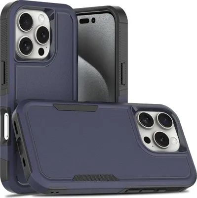 Produktbild von Mobigear Heavy Armor iPhone 16 Pro Hülle Hardcase Backcover Stoßfest - Dunkelblau