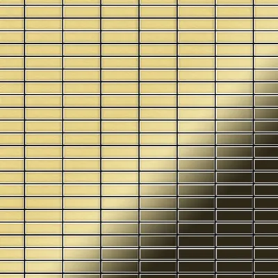 Produktbild von Mosaik Fliese massiv Metall Messing gewalzt gold 1,6mm stark Cabin-BM