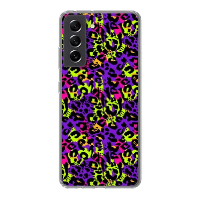 Produktbild von MuchoWow® Handyhülle Schutzhülle Hülle für Samsung Galaxy S21 FE Tiermuster - Regenbogen - Neon Silikon Softcase Handy Hülle - Mobiltelefonhülle