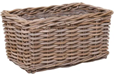 Image de Pot en rotin pour fleurs, dimensions 40x23x20 cm