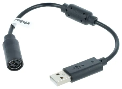 Produktbild von vhbw USB-Adapter-Kabel Breakaway Kabel mit Stolperschutz kompatibel mit Microsoft Xbox 360 Controller - Schwarz