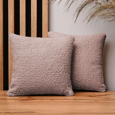 Obrázok produktu pre MG Design, dvojica vankúšových poťahov, 30 x 30 cm, ružová farba - so zipsom, jemne tkané s jemnou textúrou, ľahké na údržbu