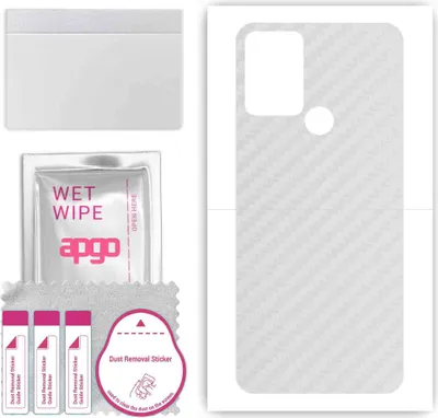 Produktbild von apgo Rückseite Schutzfolie, Skin, kompatibel mit HTC Desire 20 Plus, Hinten Displayschutzfolie aus Vinylfolie, kratzfest, einfache Montage - Transparenter Kohlenstoff