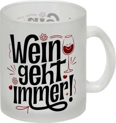 Produktbild von Weinglas mit Gesicht - Wein geht immer Glas Tasse