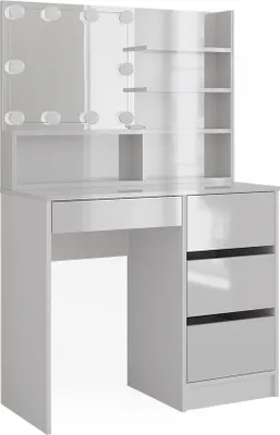 Zdjęcie produktu dla Stół do toalety Vicco Sherry Biały 90 cm z oświetleniem LED i półką z lustrem, Model 41297