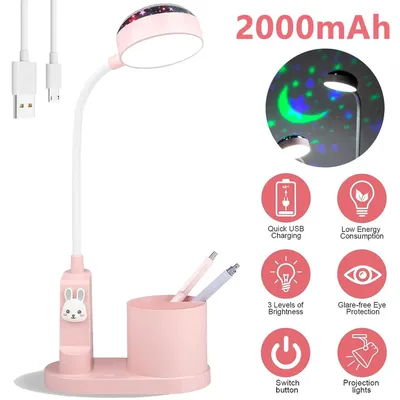 Produktbild von Schreibtischlampe LED Stern Projektor Lampe Tischlampe Nachttischlampe Leselicht