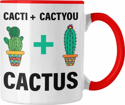 Produktbild von Trendation - Kaktus Tasse Spruch Liebe Valentinstag Freundin Freund Geschenkidee Bester Freund Liebe (Rot)