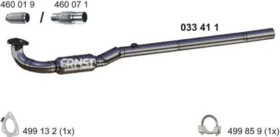 Produktbild von ERNST Abgasrohr Auspuffrohr für OPEL Meriva A (X03) Vorne 033411