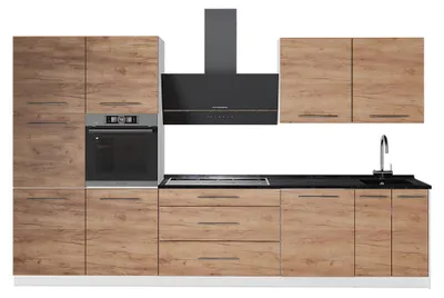 Produktbild von Küchenzeile Vicco Fame-Line Goldkraft Eiche 340 cm, AP Anthrazit, Model 62962