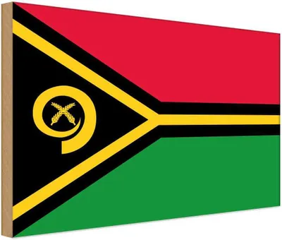 Produktbild von vianmo Holzschild 12x18 cm Vanuatus Vanuatu Flagge Fahne Wappen