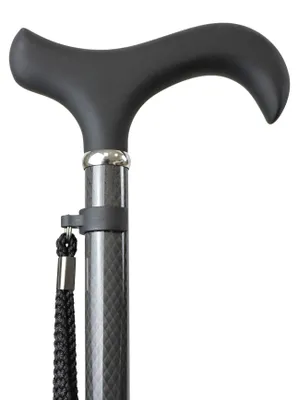 Produktbild von KMINA Gehstock Carbon höhenverstellbar 73-98 cm, Spazierstock mit Softgriff