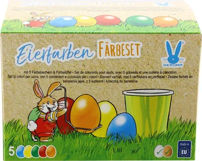 Produktbild von Eierfarben-Set 5 Farben inkl. Becher & Löffel