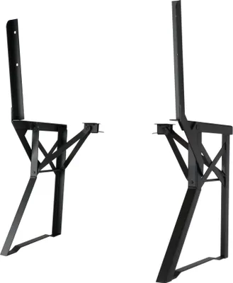 Produktbild von Natural Goods Berlin Möbelgestell BIERZELT, DIY Bierzeltgarnitur, klappbares Tischgestell, Bankgestell, Festzeltgarnitur, rostfrei, H43 x B23cm - Sitzbank mit Lehne, Schwarz, 2 Stück