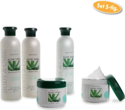 Produktbild von Bio-Vital 5-tlg Pflegeset Aloe Vera eignet sich bestens für die regelmäßige Haut- und Körperpflege