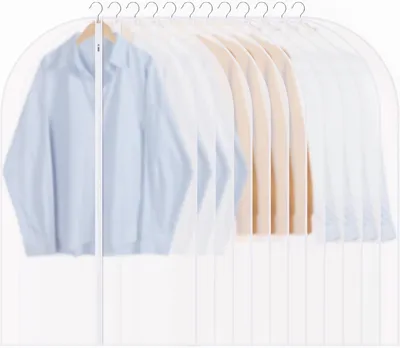 Productafbeelding van Kledinghoes 60 x 100 cm, 12 stuks, transparant, met rits, voor kleding