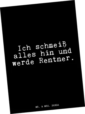 Produktbild von Mr. & Mrs. Panda Grußkarte Ich schmeiß alles hin... - Schwarz - Geschenk, Rentner, Ansichtskarten, Sprüche, Fotokarte, Postkarte, Rentnerin, Postkarten, Ansichtskarte