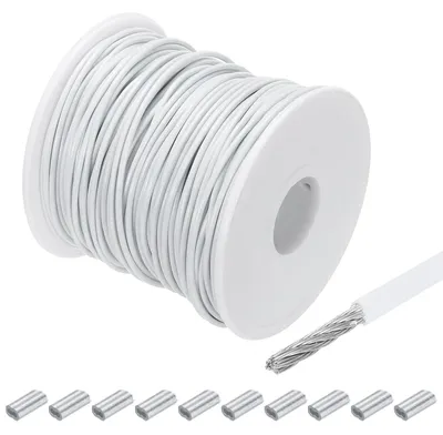 Productafbeelding van Solidchoice - 50m RVS Kabel met 10 Aluminium Klemmen voor Ophangdoeleinden