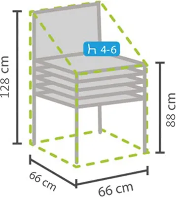 Immagine prodotto di Copertura protettiva per mobili da giardino per 4-6 sedie impilabili 66x128cm - OCSC