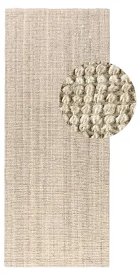 Zdjęcie produktu dla Dywan jutowy do salonu 80x200cm, naturalny kremowy chodnik z juty