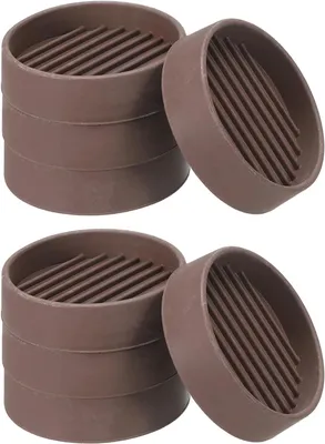 Produktbild von Famanu Möbelpads Set aus 8 Stück – Runde, rutschfeste Bodenbeschützer für Möbel, geeignet für Beine von 76 mm, braun