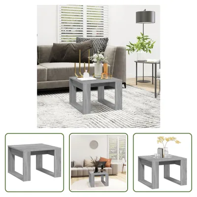 Obrázek produktu pro The Living Store Odkládací stolek Grey Sonoma 50x50x35 cm Materiál na bázi dřeva