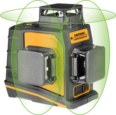 Produktbild von Tolsen 3D Kreuzlinienlaser Grün – 3 x 360°, 30 m Reichweite, IP54, inkl. Stativ und Zubehör - Maxami