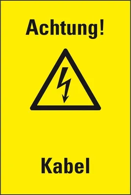 Produktbild von Dreifke® Schild I Warn-Kombischild Achtung! Kabel, Kunststoff, 200x120mm