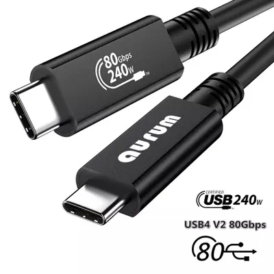 Produktbild von USB 4 V2 Typ C-C Kabel Datenkabel 80Gbps Thunderbolt fähig 240W Schnellladekabel