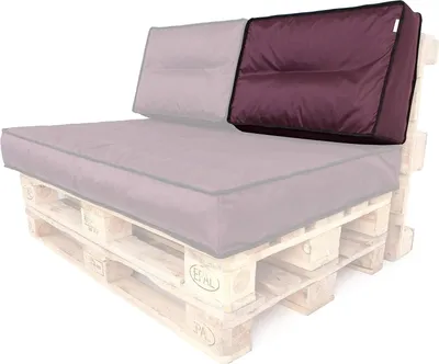 Produktbild von Paletový polštářek opěradlo 60x40 cm odnímatelný potah voděodolný Paletové polštářky Paletové polštářky Zahradní polštářky Venkovní paletové polštářky Vínově červený