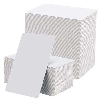 250 weiße PVC-Visitenkarten, blanko, 85,5 x 54 mm