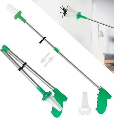 Produktbild von Spinnenfänger, extra lang – mit zusammenklappbarem Griff – zum schonenden Fangen und Freilassen von Insekten – erhältlich bei m-Winkel