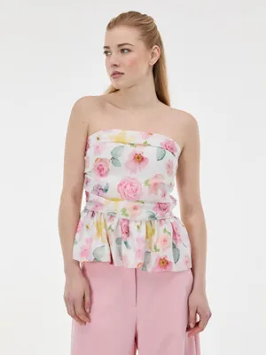 Produktbild von Orsay Damen Trägertop in Rosa mit Blumenmuster, Lyocell-Anteil, Größe 40