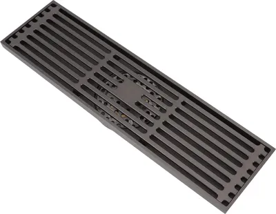 Image de Drain de sol rectangulaire linéaire en acier inoxydable cuivre inodore à l'épreuve des insectes drainage rapide pour salle de bain cuisine gris