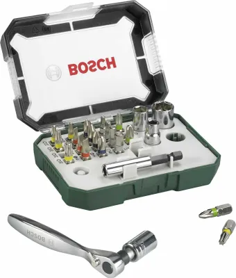 Immagine prodotto di Bosch Screwdriver Bit Set (26-piece Kit. Screwdriver Bit Assortment with Ratchet)