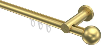 Produktbild von Interdeco Innenlaufstange / Gardinenstange mit Innenlauf Messing-Optik, Typ Platon Luino (Kugel), 20 mm Ø 1-läufig, 160 cm
