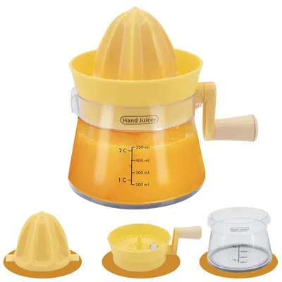 Productafbeelding van Handmatige juicers, citroenpers en sinaasappelpers met maatcontainer.