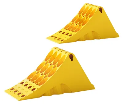 Zdjęcie produktu dla Klin pod koła - Podkładka pod koło - 478 x 200 x 230 mm - HDPE - Antypoślizgowy - Zestaw 2 szt.