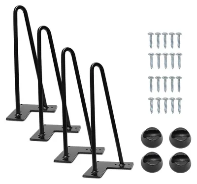 Haarspeldbeine aus Metall, 30 cm, 4 Stück, schwarz