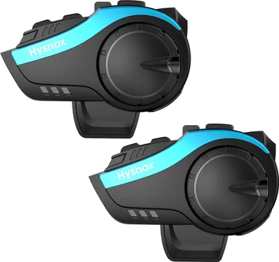 Produktbild von Hysnox HY-02 Motorrad-Bluetooth-Gegensprechanlage, unterstützt Gegensprechanlage für 6 Personen, Entfernung bis zu 2 km, kann 2 Mobiltelefone gleichzeitig verbinden, IP65 wasserdicht, schwarz, Doppelpack