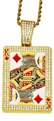 Productafbeelding van Omgoods - Emperor K Necklace met Emailed Amulet - Poker Kaarten Serie