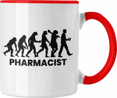Produktbild von Trendation - Apotheker Tasse Geschenk Apothekerin Geschenkidee Kaffeetasse Evolution (Rot)