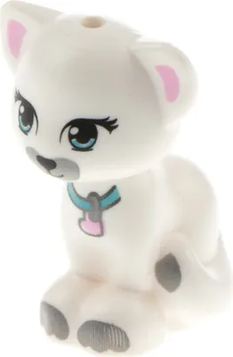 Produktbild von 1x Lego Tier Katze Friends weiß sitzend Halsband Herz 6133639 11602pb02